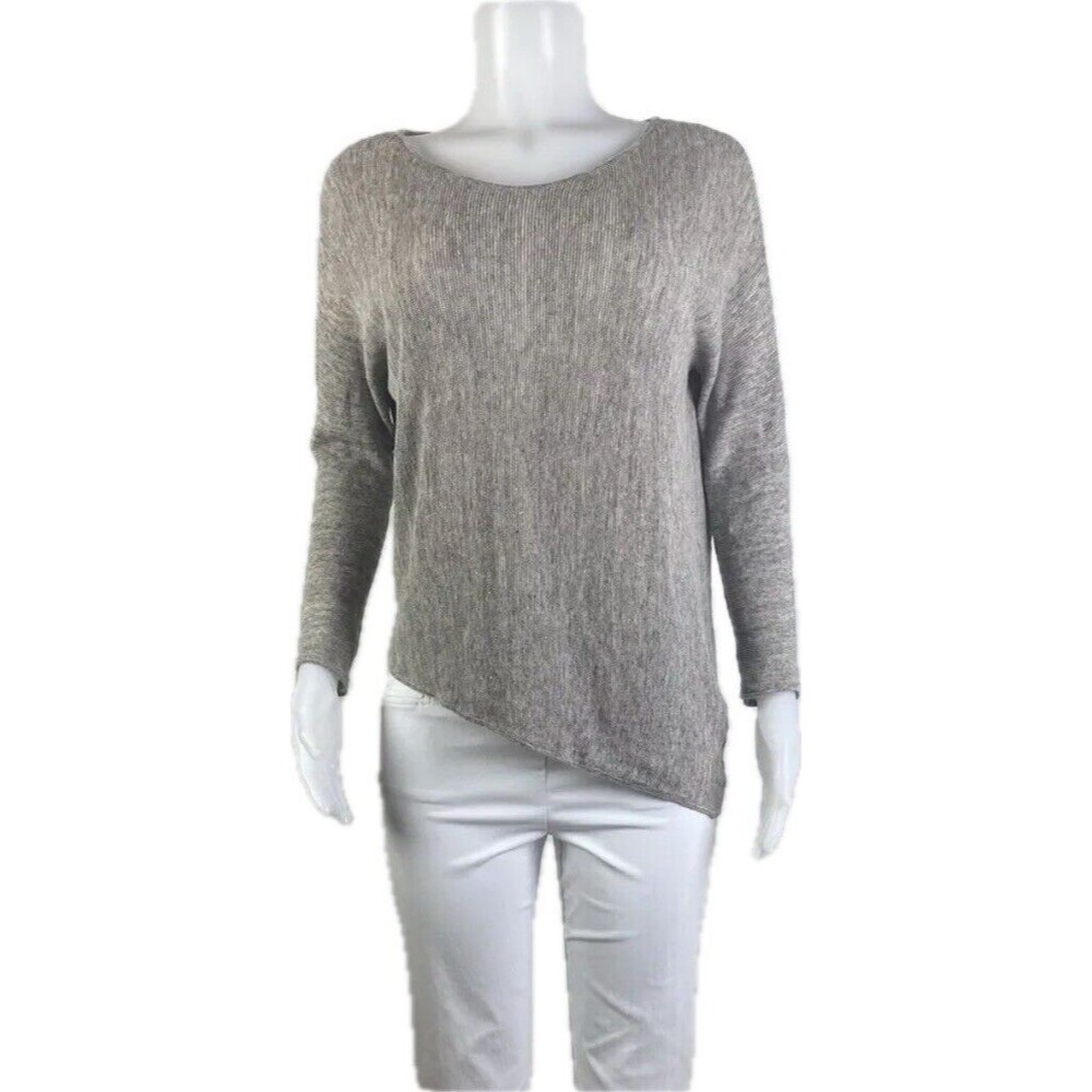 F. Eileen Fisher Linen Top Size S Multicolor Gray Blouse Long Shirt